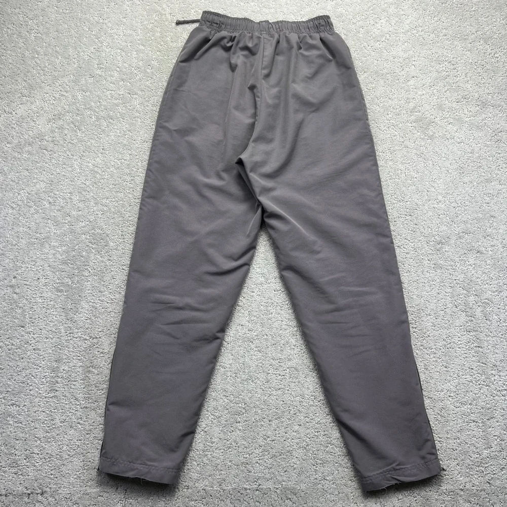 VINTAGE 90s Reebok Track Pants Womens Small Grey Faded Tapered Lined Ankle Zip